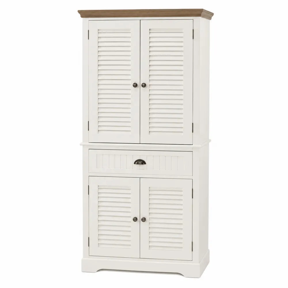 Szafka kuchenna MDF biała z drzwiami żaluzjowymi 180x70x40 cm